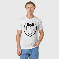 Футболка хлопковая мужская Cмокинг (tuxedo), цвет: белый — фото 2