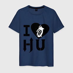 Футболка хлопковая мужская I love HU, цвет: тёмно-синий