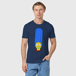 Футболка хлопковая мужская Marge Face, цвет: тёмно-синий — фото 2