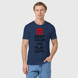 Футболка хлопковая мужская Keep Calm & Play Dota, цвет: тёмно-синий — фото 2