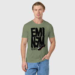 Футболка хлопковая мужская Eminem recovery, цвет: авокадо — фото 2