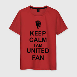 Футболка хлопковая мужская Keep Calm & United fan, цвет: красный