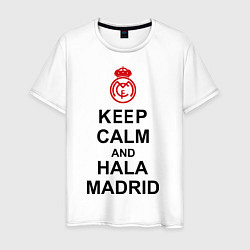 Футболка хлопковая мужская Keep Calm & Hala Madrid, цвет: белый