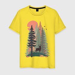 Футболка хлопковая мужская Forest Adventure, цвет: желтый