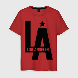 Футболка хлопковая мужская Los Angeles Star, цвет: красный