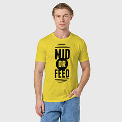 Футболка хлопковая мужская Mid or feed, цвет: желтый — фото 2