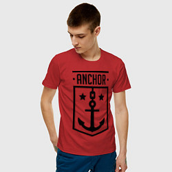 Футболка хлопковая мужская Anchor Shield цвета красный — фото 2
