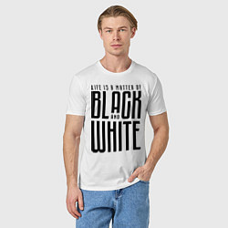 Футболка хлопковая мужская Juventus: Black & White, цвет: белый — фото 2