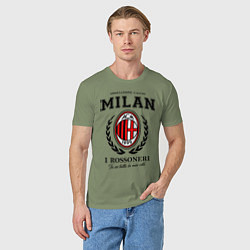 Футболка хлопковая мужская Milan: I Rossoneri, цвет: авокадо — фото 2