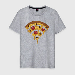 Футболка хлопковая мужская Wi-Fi Pizza, цвет: меланж