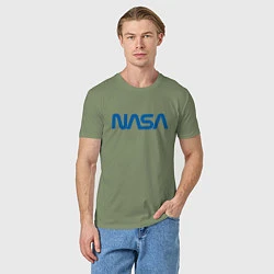 Футболка хлопковая мужская NASA, цвет: авокадо — фото 2