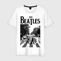 Футболка хлопковая мужская The Beatles: Mono Abbey Road, цвет: белый