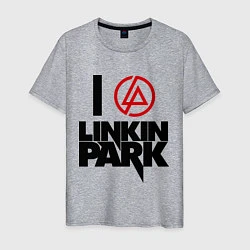 Футболка хлопковая мужская I love Linkin Park, цвет: меланж