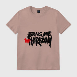 Футболка хлопковая мужская Bring me the horizon, цвет: пыльно-розовый