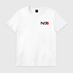 Футболка хлопковая мужская Mass Effect N7, цвет: белый