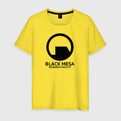 Футболка хлопковая мужская Black Mesa: Research Facility, цвет: желтый