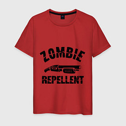 Футболка хлопковая мужская Zombie repellent, цвет: красный