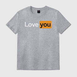 Футболка хлопковая мужская PornHub: Love You, цвет: меланж
