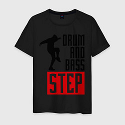 Футболка хлопковая мужская Drum and Bass Step, цвет: черный