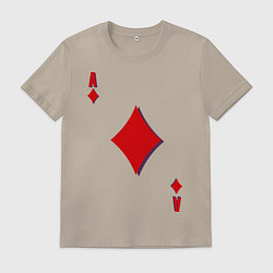 Футболка хлопковая мужская Бубновый туз, цвет: миндальный