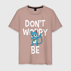 Футболка хлопковая мужская Dont Worry be Fairy Tail, цвет: пыльно-розовый