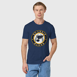 Футболка хлопковая мужская St Louis Blues, цвет: тёмно-синий — фото 2