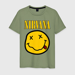 Футболка хлопковая мужская NIRVANA, цвет: авокадо