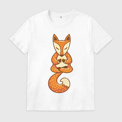 Мужская футболка Лисенок занимается йогой