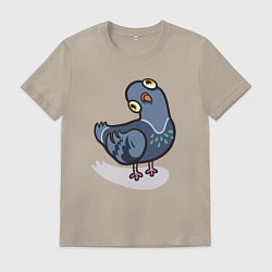 Мужская футболка Удивленный голубь