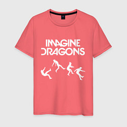 Футболка хлопковая мужская IMAGINE DRAGONS, цвет: коралловый