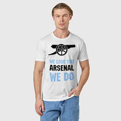 Футболка хлопковая мужская We love you Arsenal, цвет: белый — фото 2