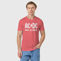 Футболка хлопковая мужская ACDC BACK IN BLACK, цвет: коралловый — фото 2