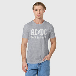 Футболка хлопковая мужская ACDC BACK IN BLACK, цвет: меланж — фото 2