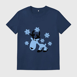 Футболка хлопковая мужская Няшный олень, цвет: тёмно-синий