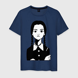 Футболка хлопковая мужская Wednesday Addams, цвет: тёмно-синий