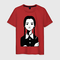 Футболка хлопковая мужская Wednesday Addams, цвет: красный