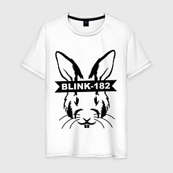 Футболка хлопковая мужская Blink-182, цвет: белый