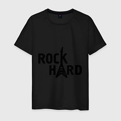 Футболка хлопковая мужская Rock hard, цвет: черный