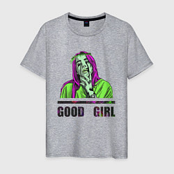 Футболка хлопковая мужская GOOD GIRL BILLIE, цвет: меланж