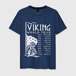 Футболка хлопковая мужская Viking world tour, цвет: тёмно-синий