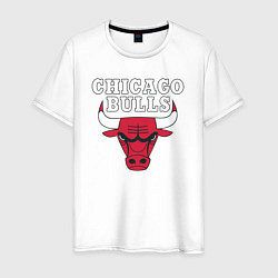 Футболка хлопковая мужская CHICAGO BULLS, цвет: белый