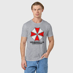 Футболка хлопковая мужская UMBRELLA CORP, цвет: меланж — фото 2