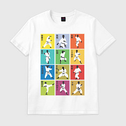 Футболка хлопковая мужская Karate Position, цвет: белый