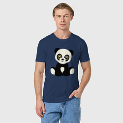 Футболка хлопковая мужская Милая панда, цвет: тёмно-синий — фото 2