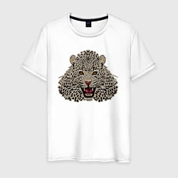Футболка хлопковая мужская Metallized Leopard, цвет: белый