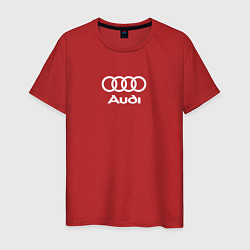 Футболка хлопковая мужская Audi Ауди, цвет: красный