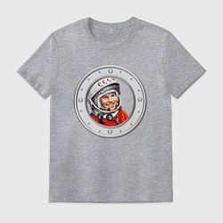 Футболка хлопковая мужская Гагарин ?? 1, цвет: меланж