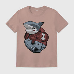 Футболка хлопковая мужская Shark, цвет: пыльно-розовый