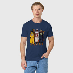 Футболка хлопковая мужская Bryant, Jordan, James, цвет: тёмно-синий — фото 2