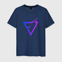 Футболка хлопковая мужская Liquid Triangle, цвет: тёмно-синий